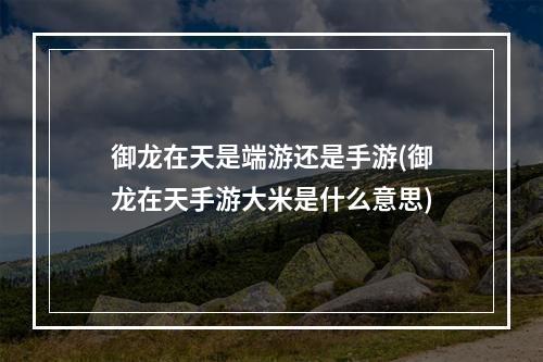 御龙在天是端游还是手游(御龙在天手游大米是什么意思)