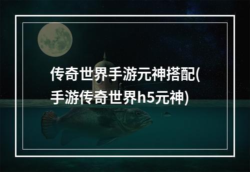 传奇世界手游元神搭配(手游传奇世界h5元神)