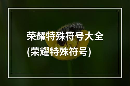 荣耀特殊符号大全(荣耀特殊符号)