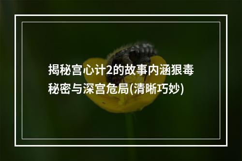 揭秘宫心计2的故事内涵狠毒秘密与深宫危局(清晰巧妙)