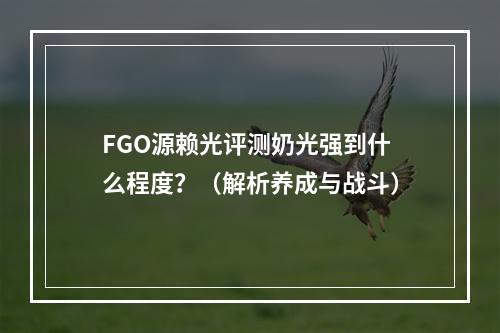 FGO源赖光评测奶光强到什么程度？（解析养成与战斗）