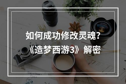 如何成功修改灵魂？《造梦西游3》解密