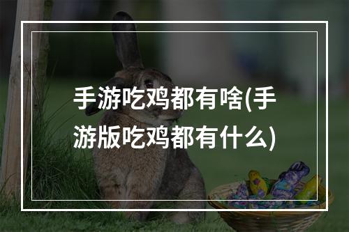 手游吃鸡都有啥(手游版吃鸡都有什么)