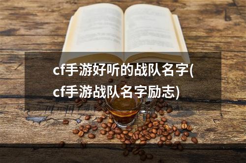 cf手游好听的战队名字(cf手游战队名字励志)