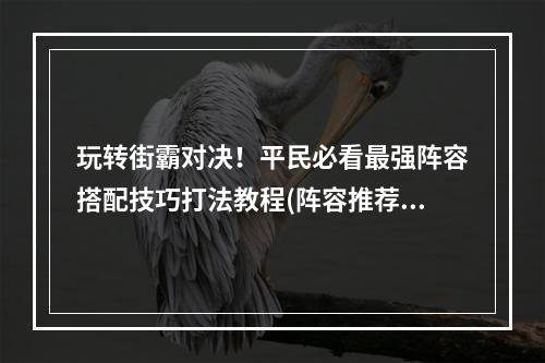 玩转街霸对决！平民必看最强阵容搭配技巧打法教程(阵容推荐)