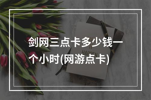 剑网三点卡多少钱一个小时(网游点卡)