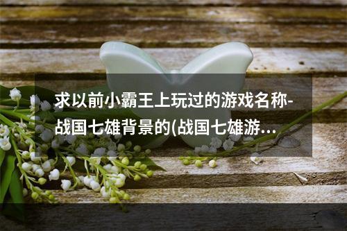 求以前小霸王上玩过的游戏名称-战国七雄背景的(战国七雄游戏)