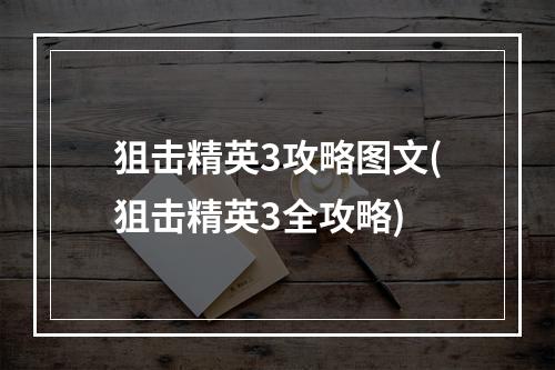 狙击精英3攻略图文(狙击精英3全攻略)