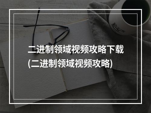 二进制领域视频攻略下载(二进制领域视频攻略)