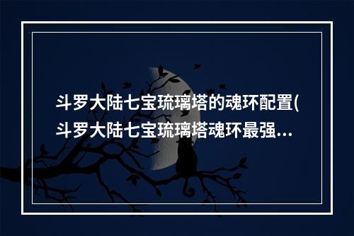 斗罗大陆七宝琉璃塔的魂环配置(斗罗大陆七宝琉璃塔魂环最强搭配推荐)