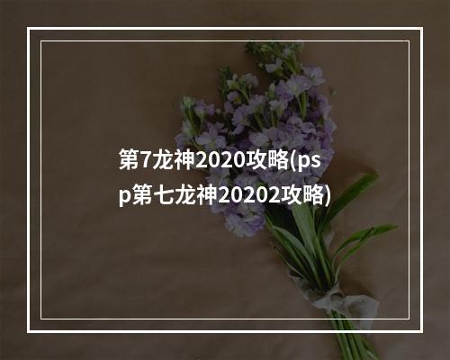 第7龙神2020攻略(psp第七龙神20202攻略)