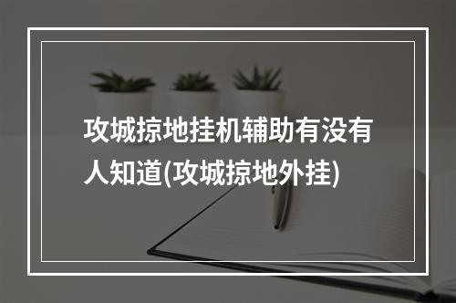 攻城掠地挂机辅助有没有人知道(攻城掠地外挂)