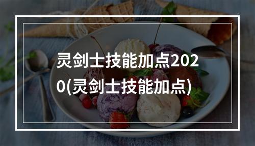 灵剑士技能加点2020(灵剑士技能加点)