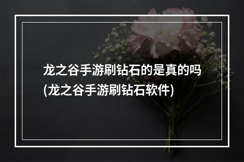 龙之谷手游刷钻石的是真的吗(龙之谷手游刷钻石软件)