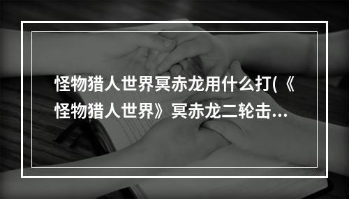 怪物猎人世界冥赤龙用什么打(《怪物猎人世界》冥赤龙二轮击杀攻略 冥赤龙怎么打)