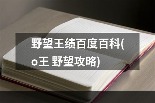 野望王绩百度百科(o王 野望攻略)