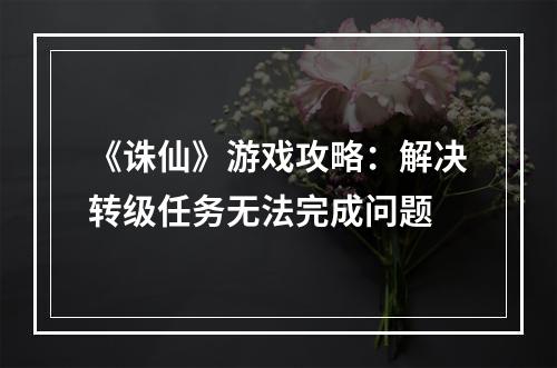 《诛仙》游戏攻略：解决转级任务无法完成问题