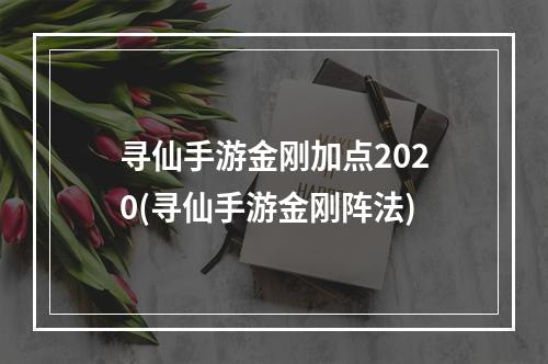 寻仙手游金刚加点2020(寻仙手游金刚阵法)