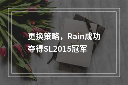 更换策略，Rain成功夺得SL2015冠军