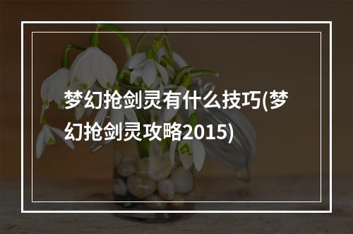 梦幻抢剑灵有什么技巧(梦幻抢剑灵攻略2015)