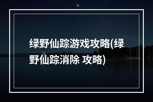 绿野仙踪游戏攻略(绿野仙踪消除 攻略)