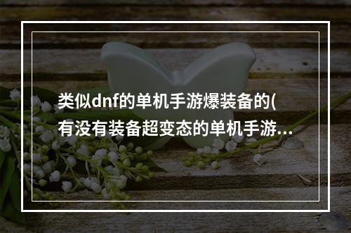 类似dnf的单机手游爆装备的(有没有装备超变态的单机手游)