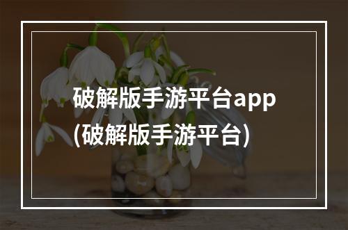 破解版手游平台app(破解版手游平台)