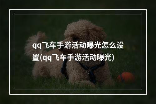 qq飞车手游活动曝光怎么设置(qq飞车手游活动曝光)