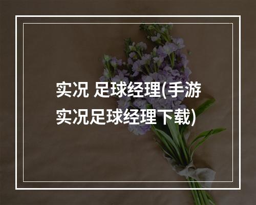 实况 足球经理(手游实况足球经理下载)