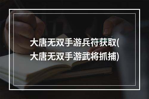 大唐无双手游兵符获取(大唐无双手游武将抓捕)