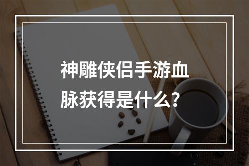 神雕侠侣手游血脉获得是什么？