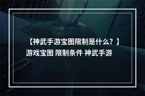 【神武手游宝图限制是什么？】游戏宝图 限制条件 神武手游