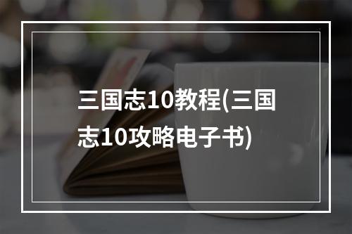 三国志10教程(三国志10攻略电子书)