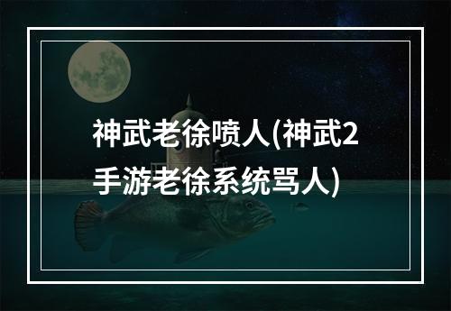 神武老徐喷人(神武2手游老徐系统骂人)