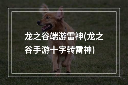 龙之谷端游雷神(龙之谷手游十字转雷神)