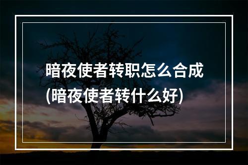 暗夜使者转职怎么合成(暗夜使者转什么好)