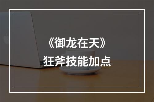 《御龙在天》狂斧技能加点