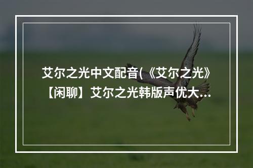 艾尔之光中文配音(《艾尔之光》【闲聊】艾尔之光韩版声优大 (12 14更新)