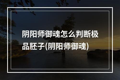 阴阳师御魂怎么判断极品胚子(阴阳师御魂)