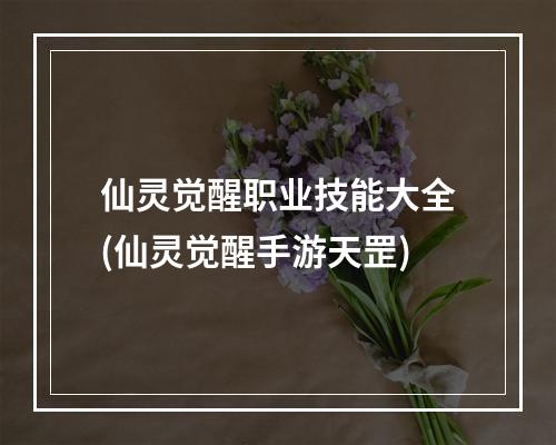 仙灵觉醒职业技能大全(仙灵觉醒手游天罡)