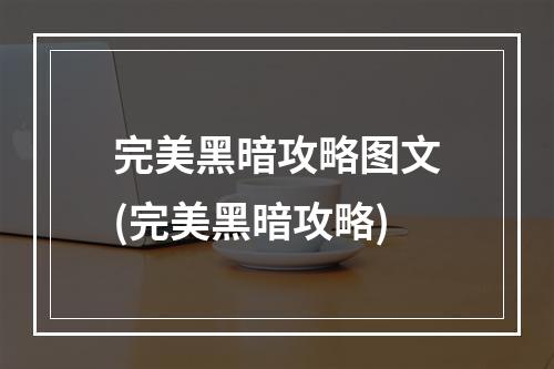 完美黑暗攻略图文(完美黑暗攻略)