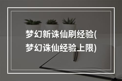 梦幻新诛仙刷经验(梦幻诛仙经验上限)