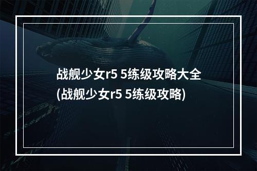 战舰少女r5 5练级攻略大全(战舰少女r5 5练级攻略)