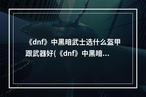 《dnf》中黑暗武士选什么盔甲跟武器好(《dnf》中黑暗武士选什么盔甲跟武器好  )