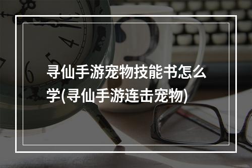 寻仙手游宠物技能书怎么学(寻仙手游连击宠物)