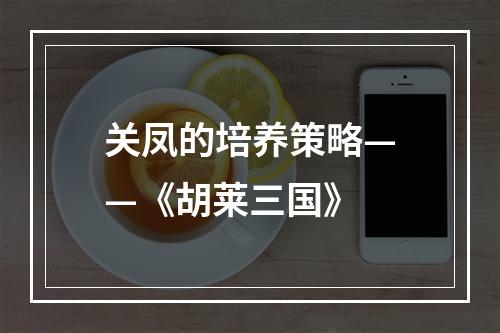 关凤的培养策略——《胡莱三国》