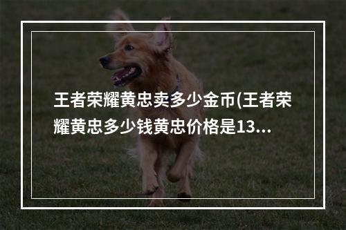 王者荣耀黄忠卖多少金币(王者荣耀黄忠多少钱黄忠价格是13888还是18888)