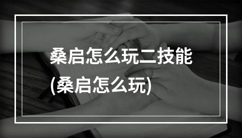 桑启怎么玩二技能(桑启怎么玩)