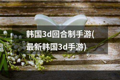 韩国3d回合制手游(最新韩国3d手游)