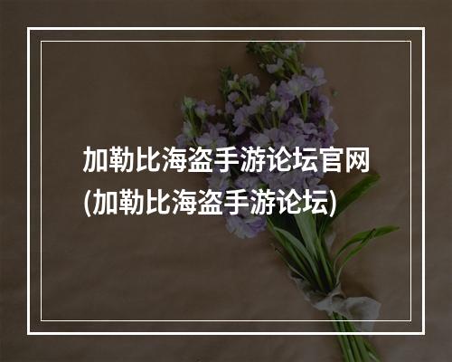 加勒比海盗手游论坛官网(加勒比海盗手游论坛)